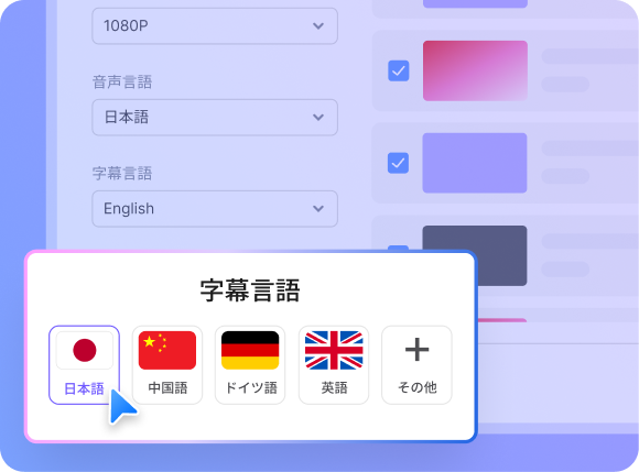 多言語音声・字幕に対応の画面