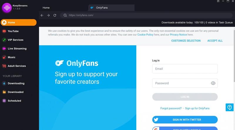 KeepStreams OnlyFansダウンローダー